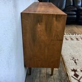 Sideboard - walnut - 50/60 - Scandinavian style - spindle feet