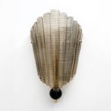 Pair of Modern Italian Murano Glass Textured Wall Sconces