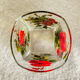 Unique whisky glass with a poppy design, handmade and signed by M.B.