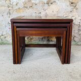 Pull-out tables in teak and ceramic, scandinavian, 60s
