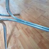 Space Age 1970s chrome and glass round table