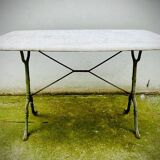 Old bistro table with marble large size 6 seats