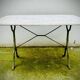 Table bistrot ancienne avec marbre grande taille 6 couverts