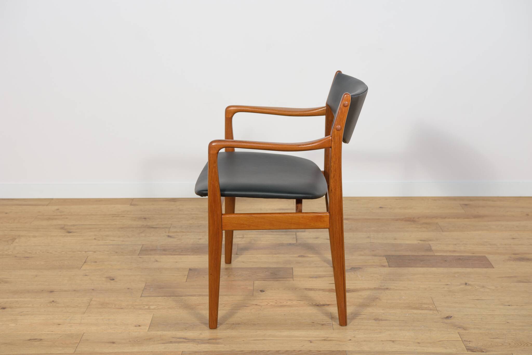Mid-Century Teak & Leather Armchair, Denmark, 1960s