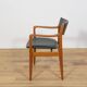 Fauteuil vintage en teck et cuir, Danemark, 1960