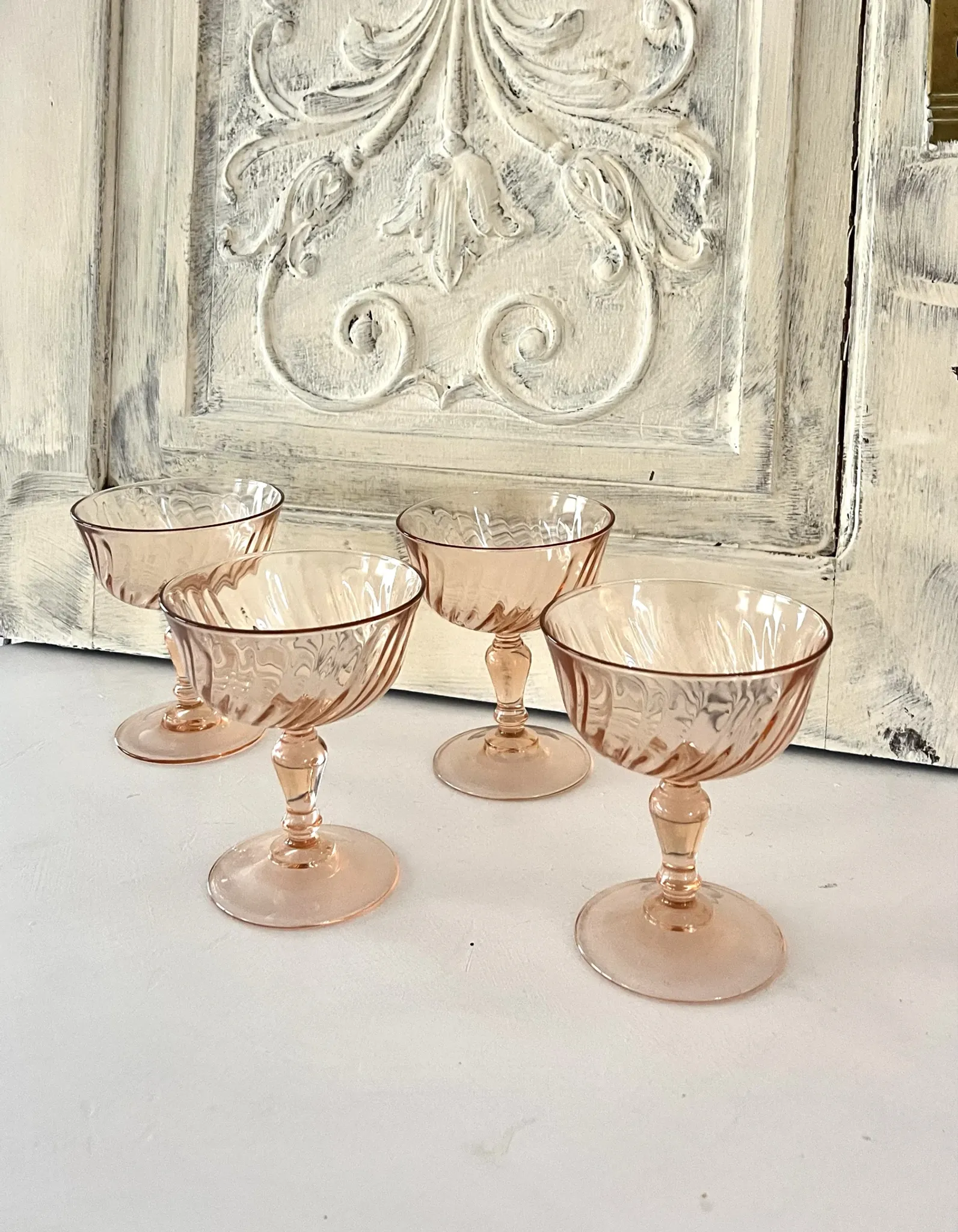 Champagne glasses – Vintage French Glass Set of 4