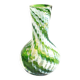 Murano vase in blown glass with green filigree, vintage 1960.
