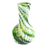 Murano vase in blown glass with green filigree, vintage 1960.