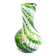 Murano vase in blown glass with green filigree, vintage 1960.