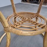 Czechoslovak Midcentury Rattan and Bamboo Side Table, 1960s