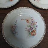 Dessert plates, set of five, Creil Montereau iron earth