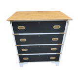 Commode vintage relookée – Style malle de marine