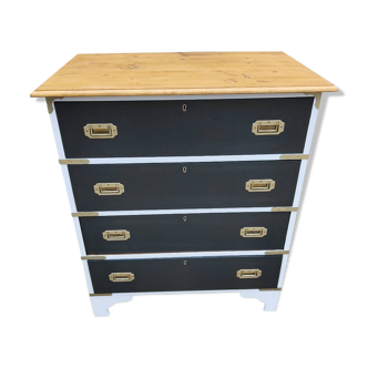 Refurbished vintage chest of drawers – Navy trunk style