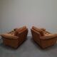 Pair of Mid-Century Modern Czech Lounge Armchairs with Rolling Casters