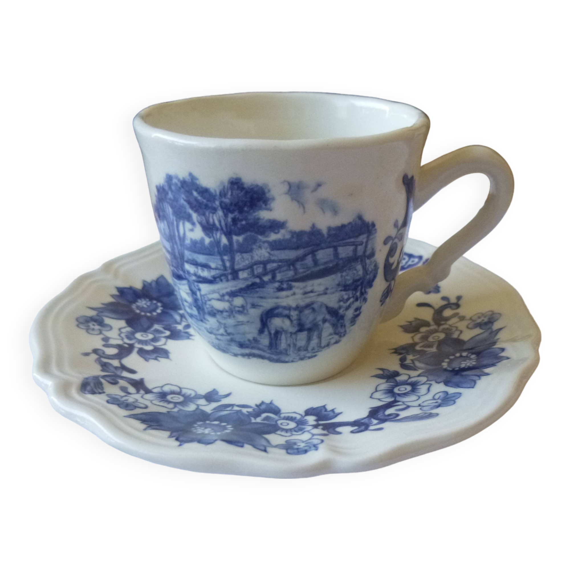 Sarreguemines BP coffee cup and saucer