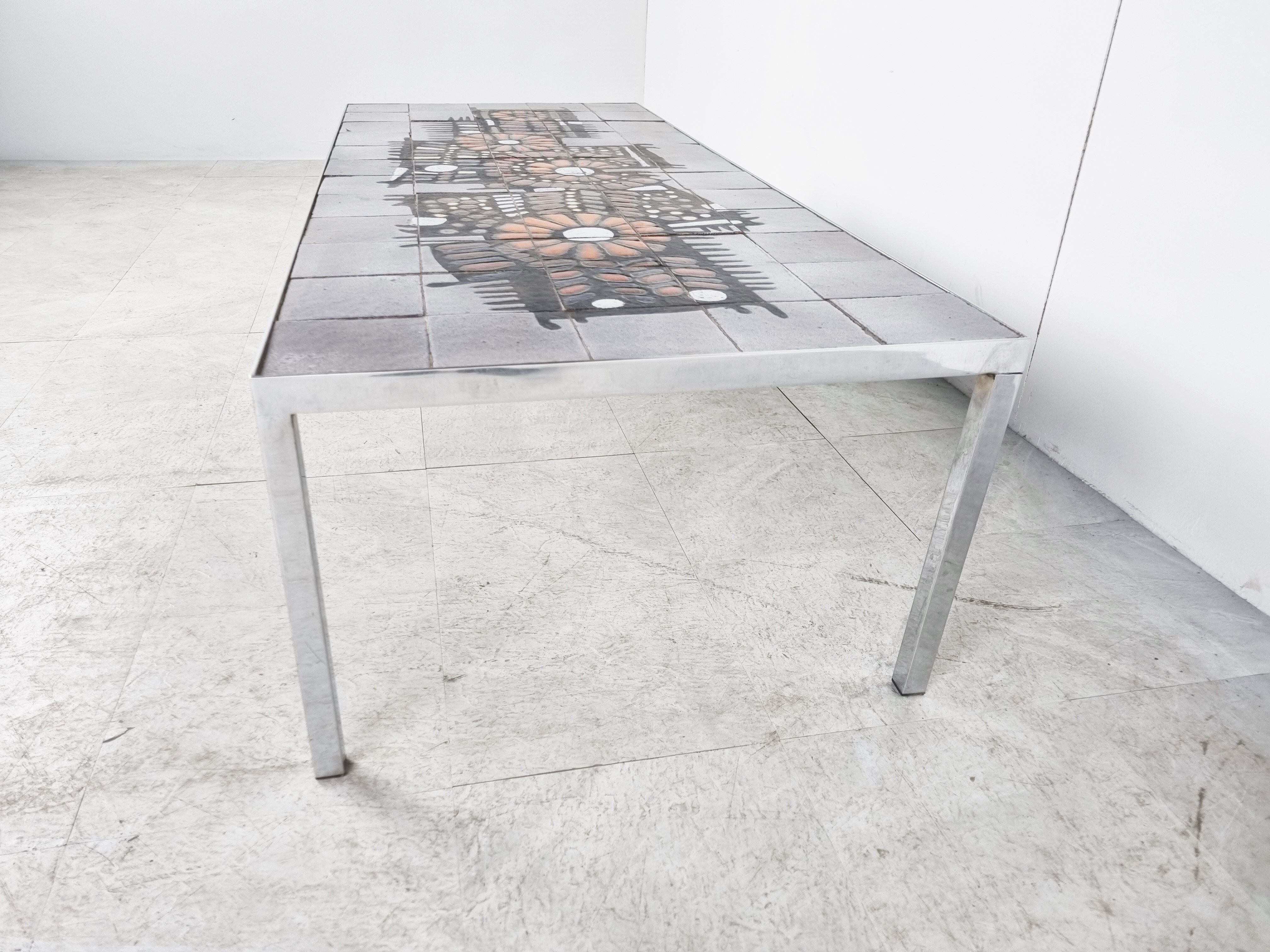 Vintage ceramic coffee table by Perignem, 1960s