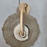Vintage glass pendant lamp from 1970