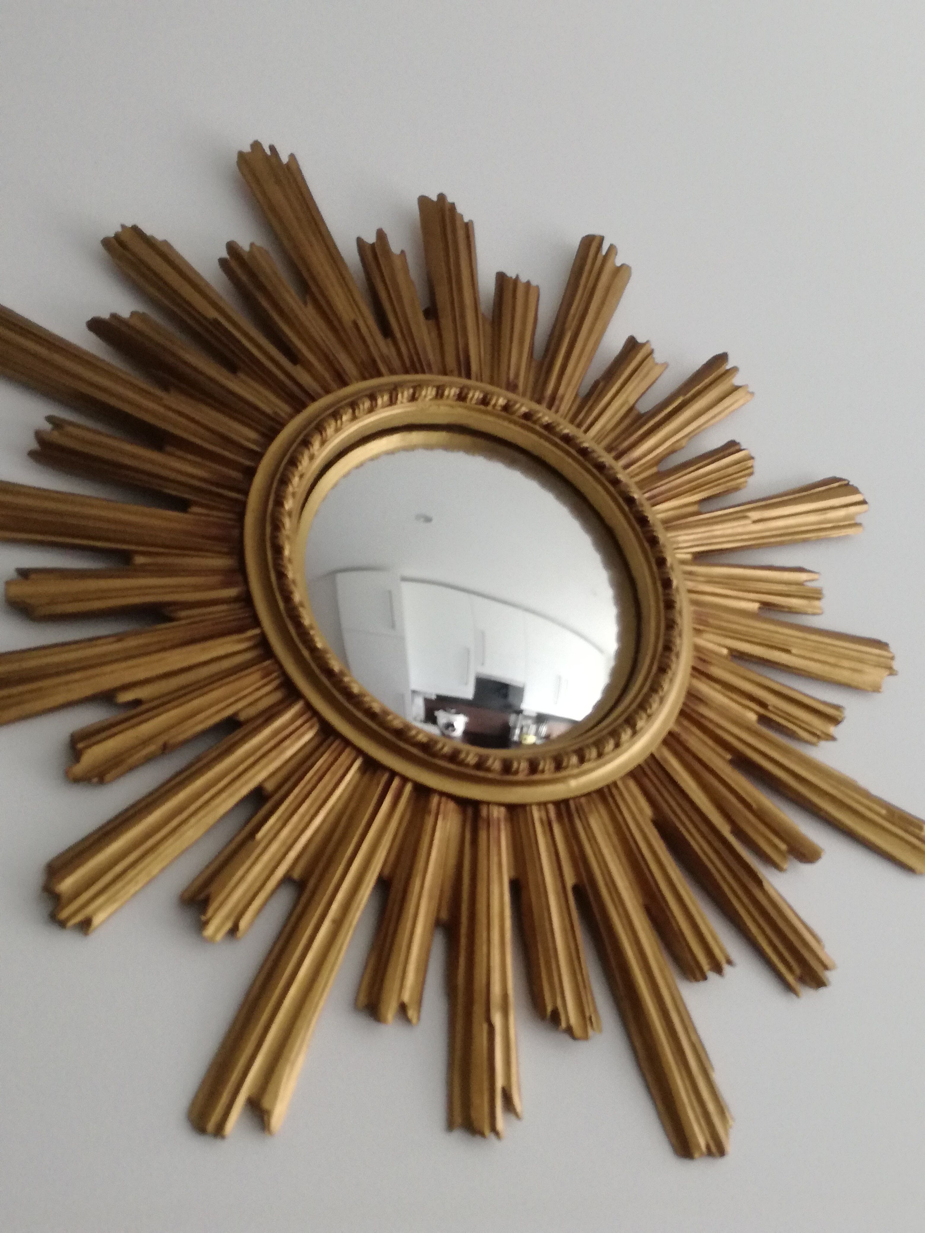 Golden sun mirror, 1960s, 60cm