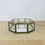 Vide poche laiton, verre, miroir vintage