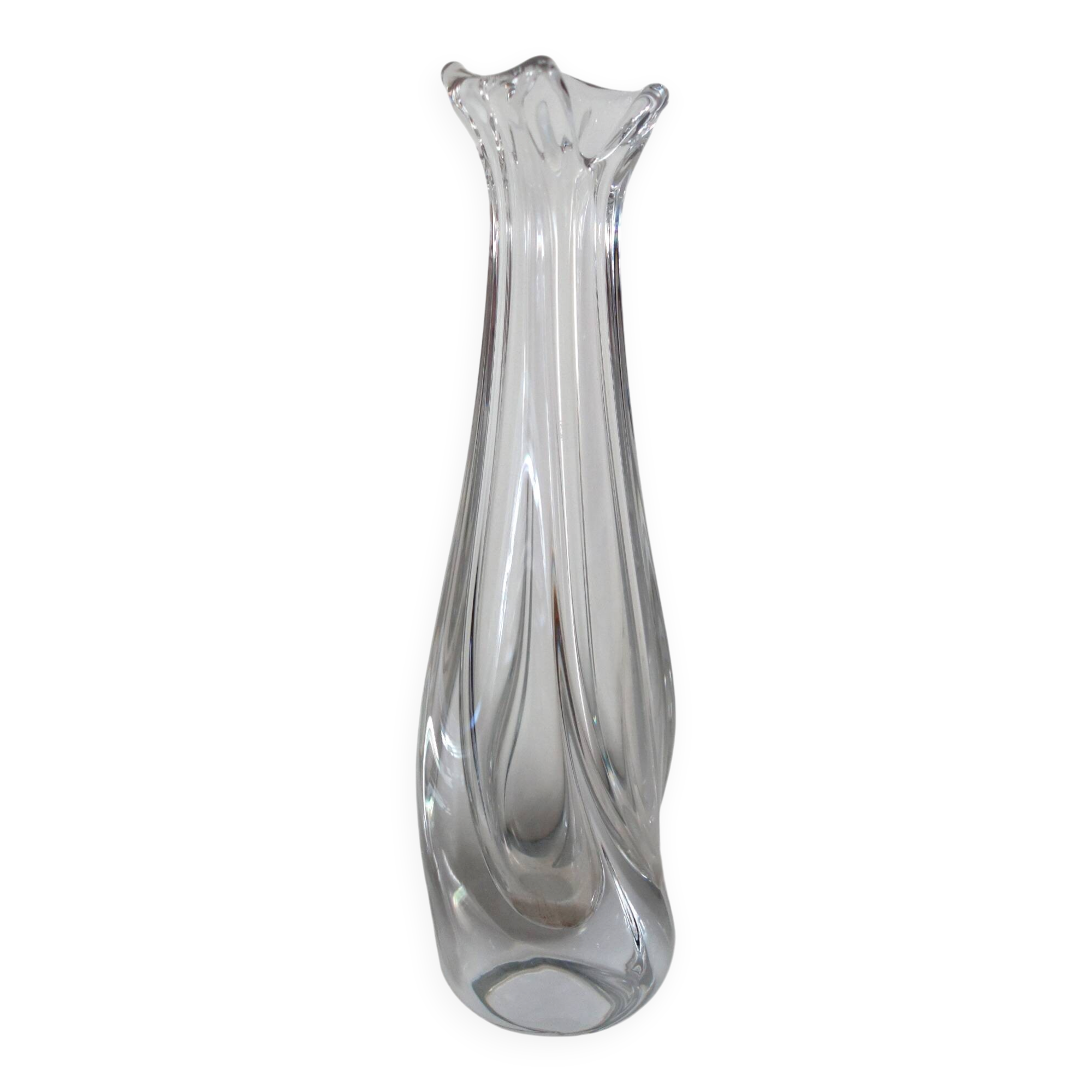 Large Daum crystal soliflore vase H32cm