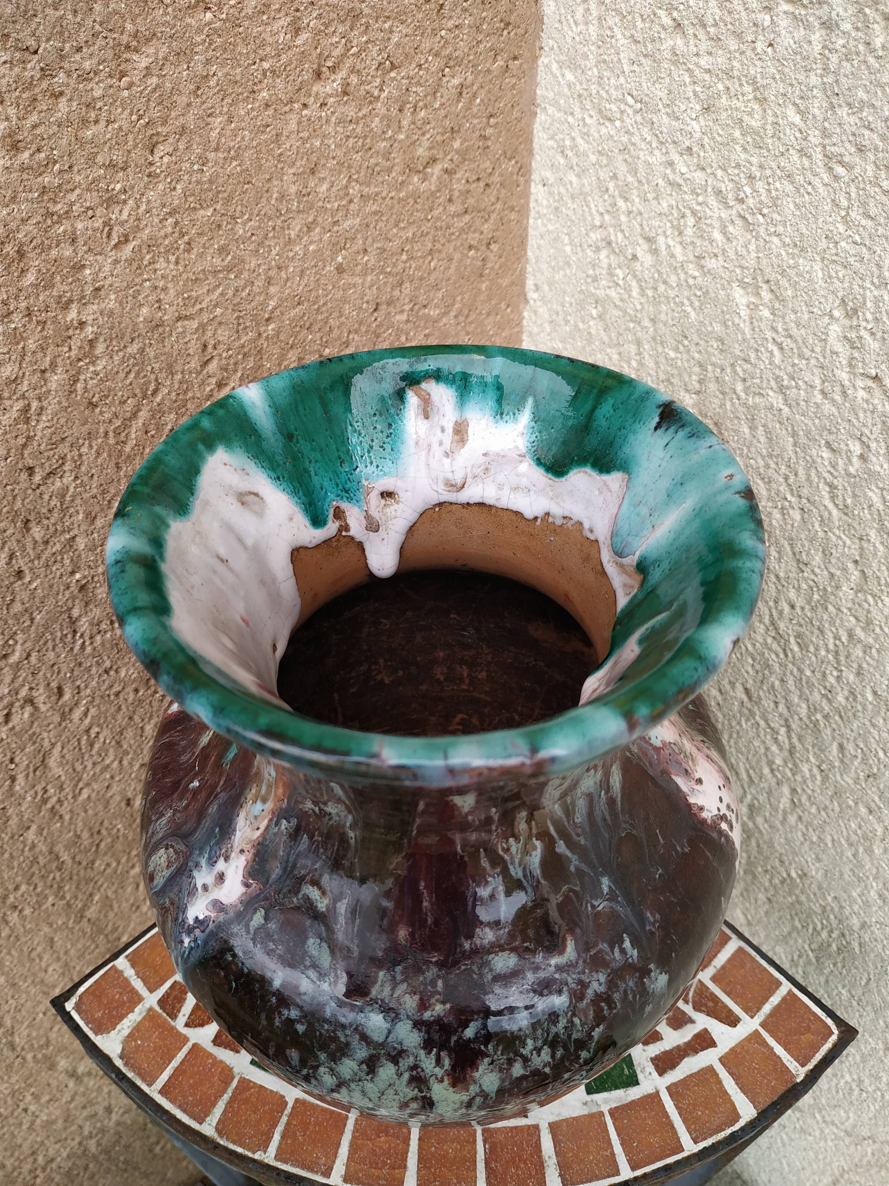 Vase in sandstone enamelled with the puisaye