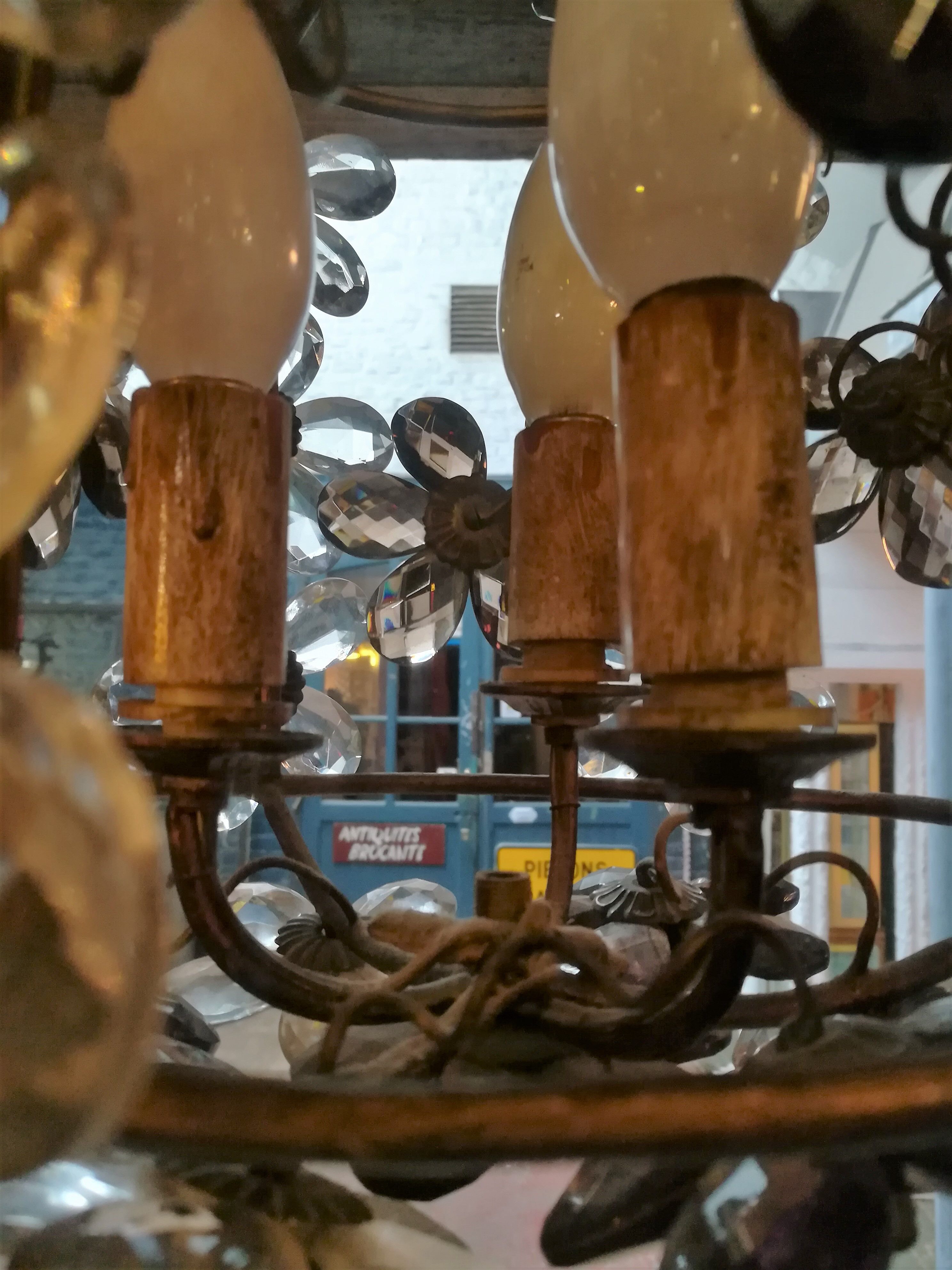 Chandelier with flowers in tassels