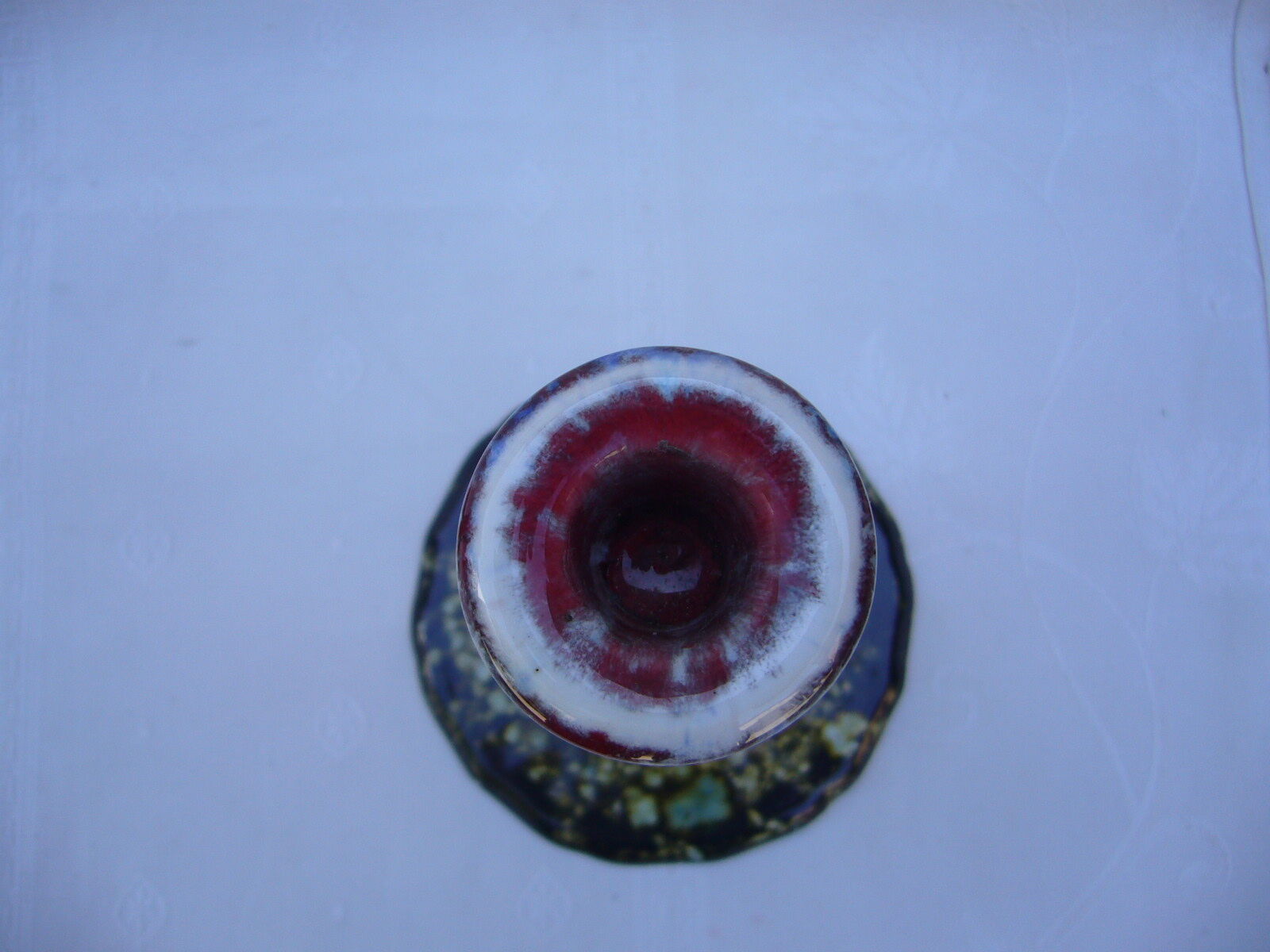 Pair of vintage ceramic candle holders marked Morvan