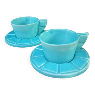 Art deco cups with saucer