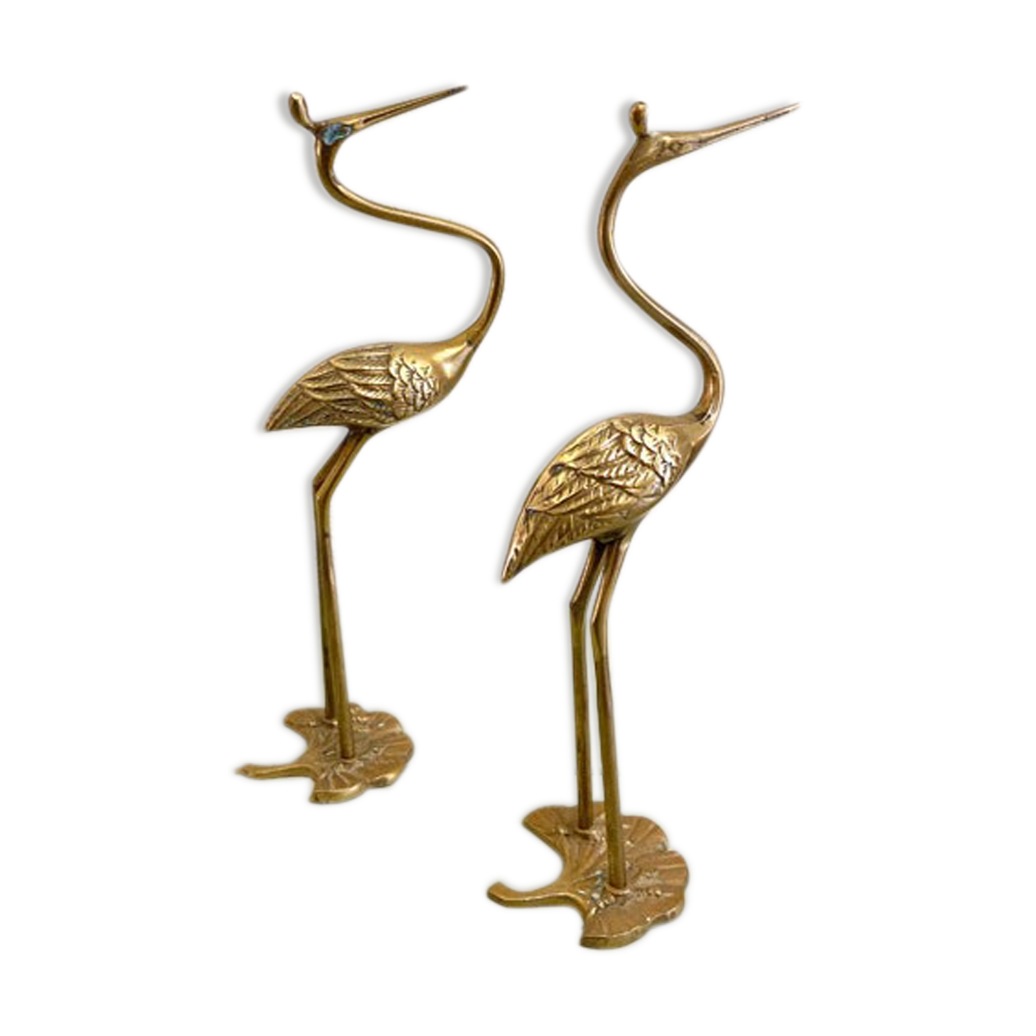Couple of brass herons