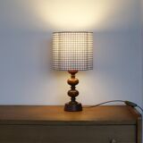 Flower-shaped lampshade Flora "mini sky blue check"