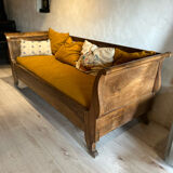 Walnut boat sofa 1950