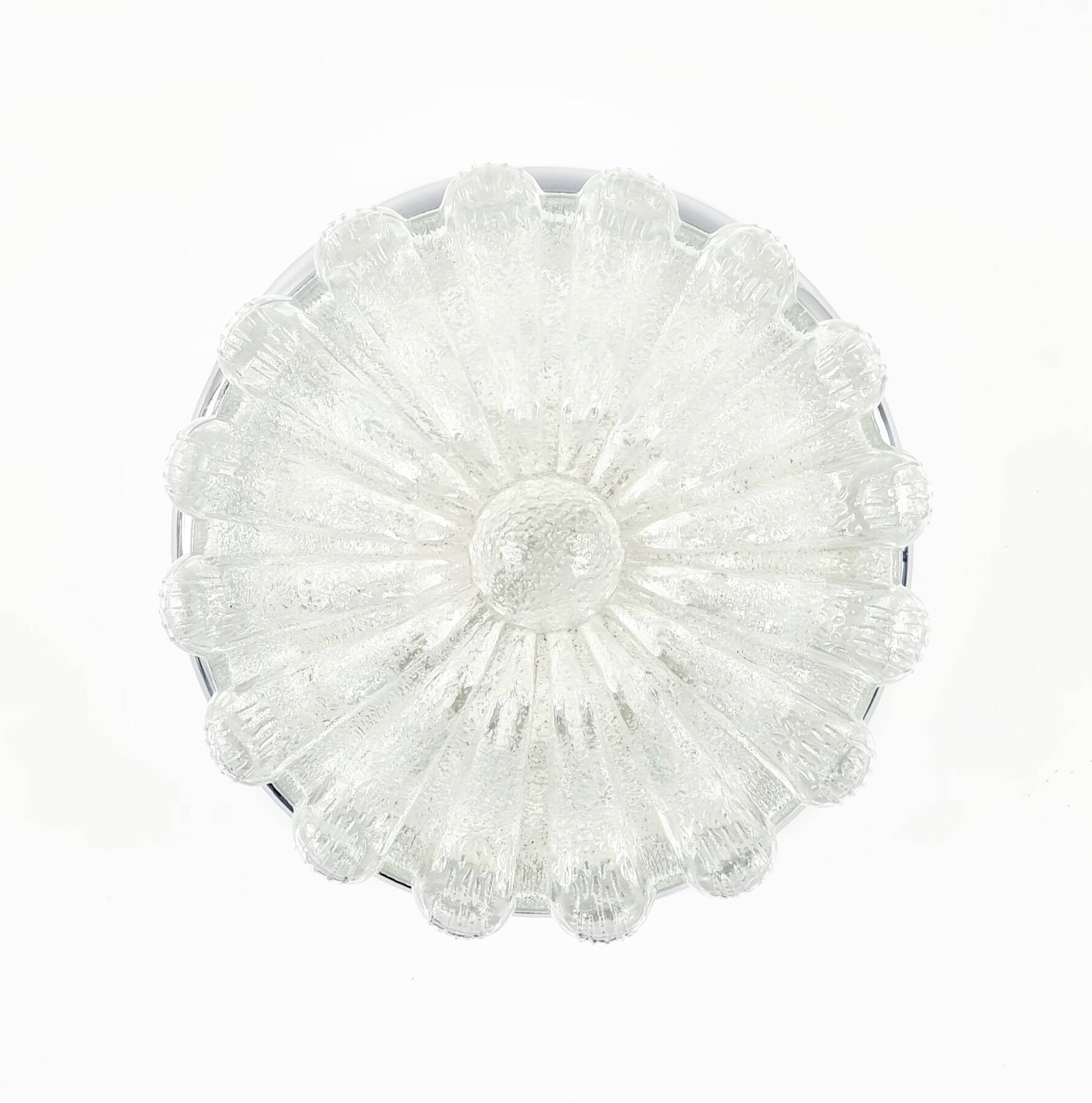Large Mid-Century Flower Shaped Flush Mount or Ceiling Lamp from Limburg, Germany, 1970s