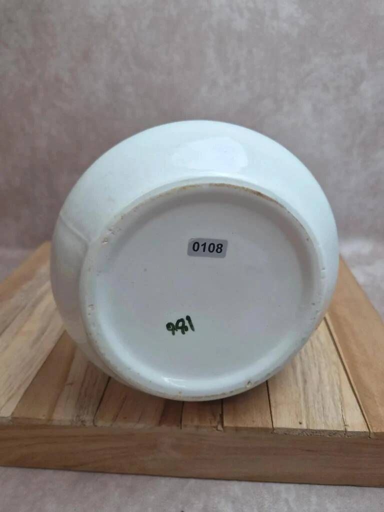 Vintage Art Deco toilet jug – Green and gold geometric design – Vintage vase