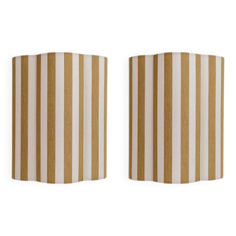 Pair of striped wall lights