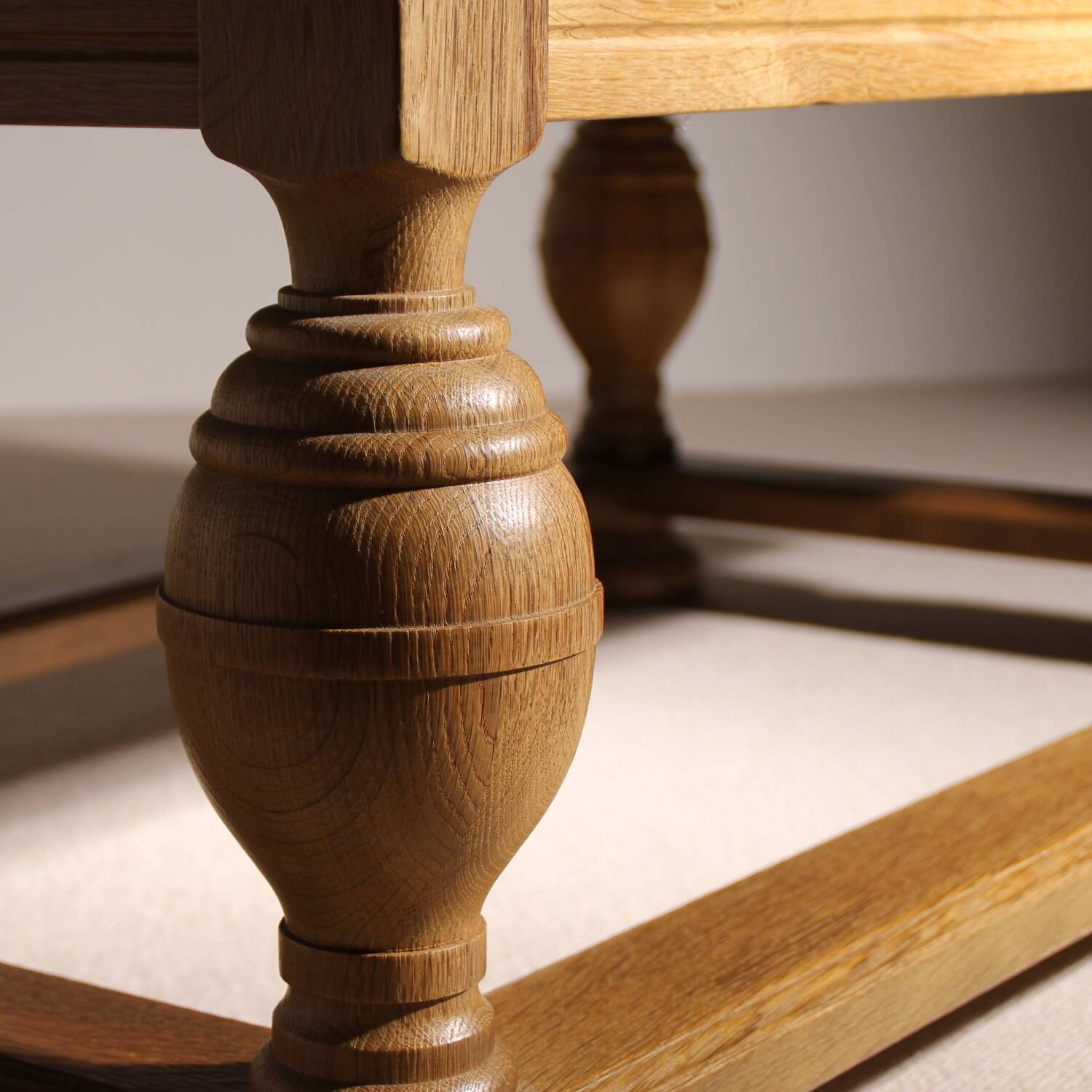 Rustic Coffee Table in Slate, Brass and Solid Oak | Germany 1970s