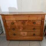 Empire style chest of drawers in blond walnut