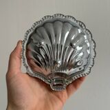 Silver-plated metal shell butter dish