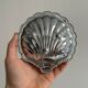 Silver-plated metal shell butter dish