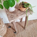 Wooden stool - wooden harness workshop look brutalist