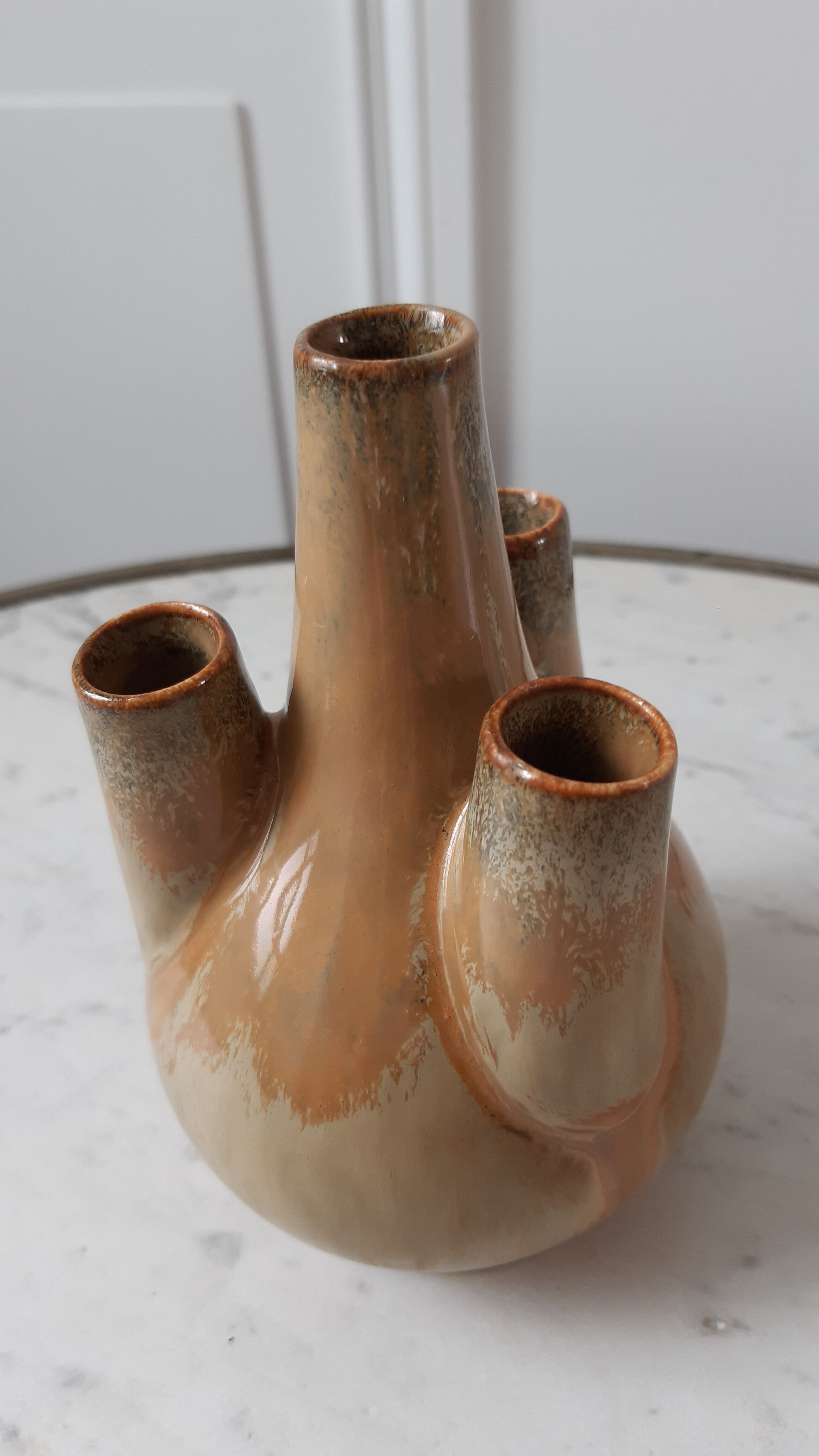 Ceramic soliflore vase / stoneware 60s-70s