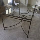 Table  fer forgé bronze et verre
