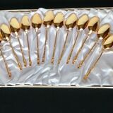 Set of 12 gold-plated teaspoons