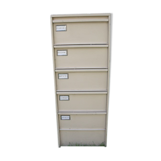 Metallic chest of 5 drawers