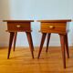 Paire de tables de chevet vintage Mid-century pieds compas