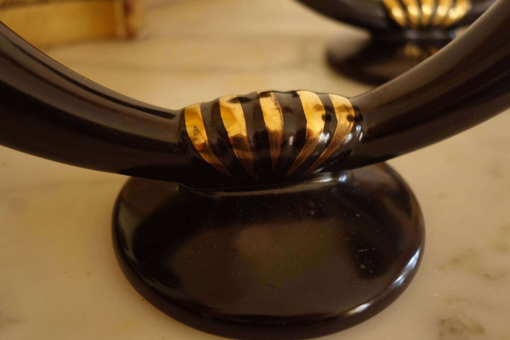 Pair of Gien Art Deco Candlesticks