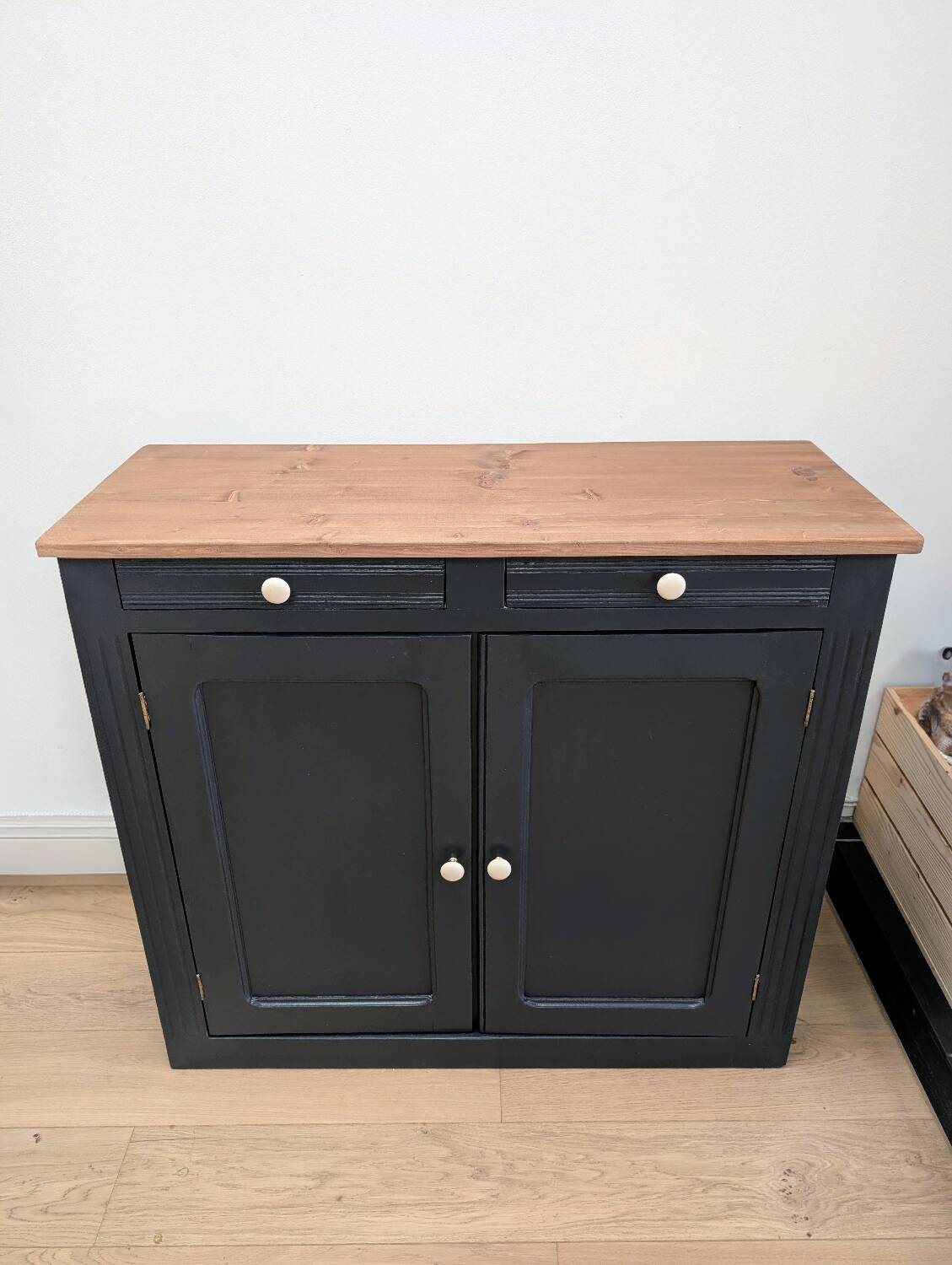 Midnight gray Parisian sideboard