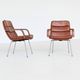Geoffrey Harcourt pair of armchairs in leather Artifort The Netherlands 196