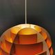 Hanging lamp made of plastic slats by Lars Schiøler for Hoyrup Lighting Denmark 1976.