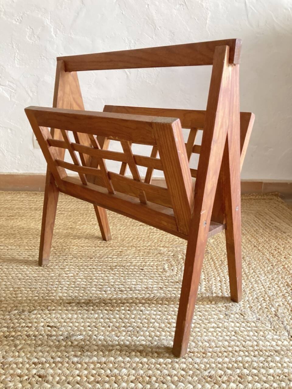 Wooden magazine rack, Scandinavian style