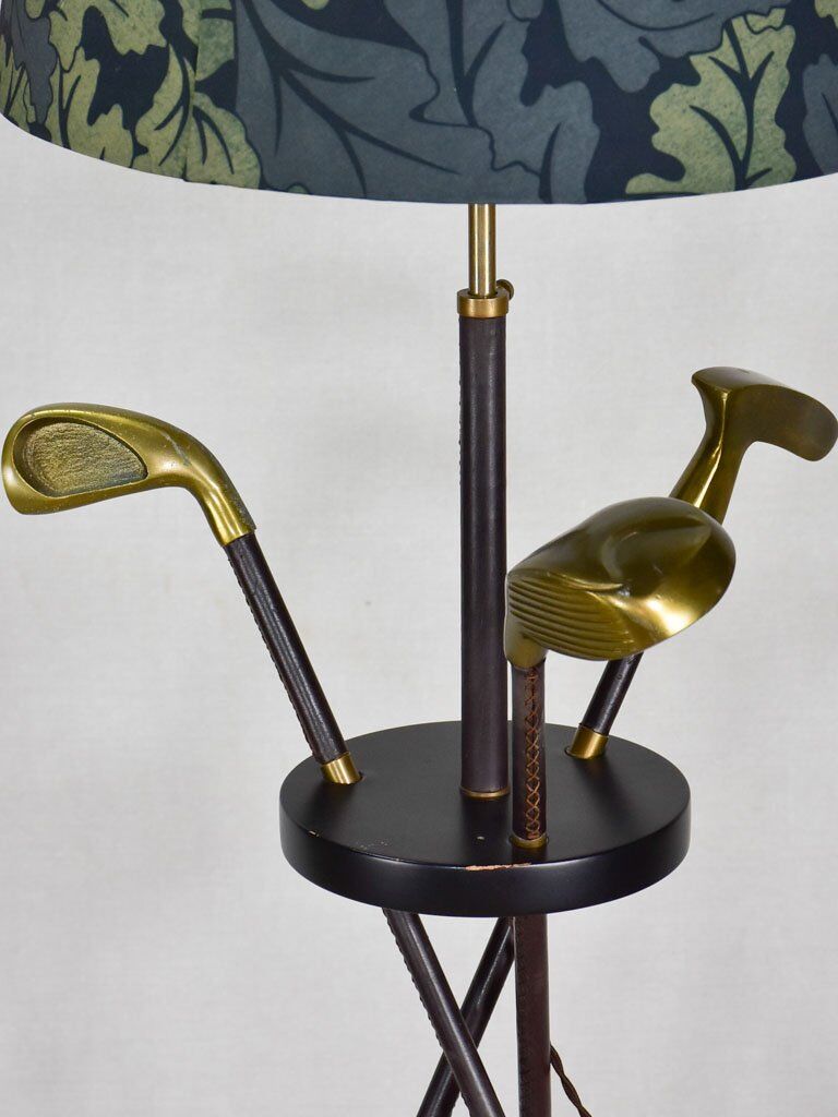 Lamppost club of golf club annees 70 leather wood and brass